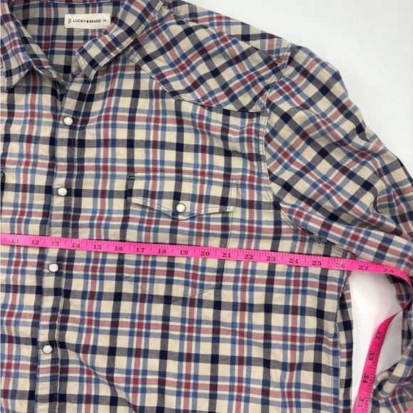 Lucky Brand Men’s Plaid Cotton Western Pearl Snap-Up Button Down Shirt 2xLarge - Picture 5 of 7